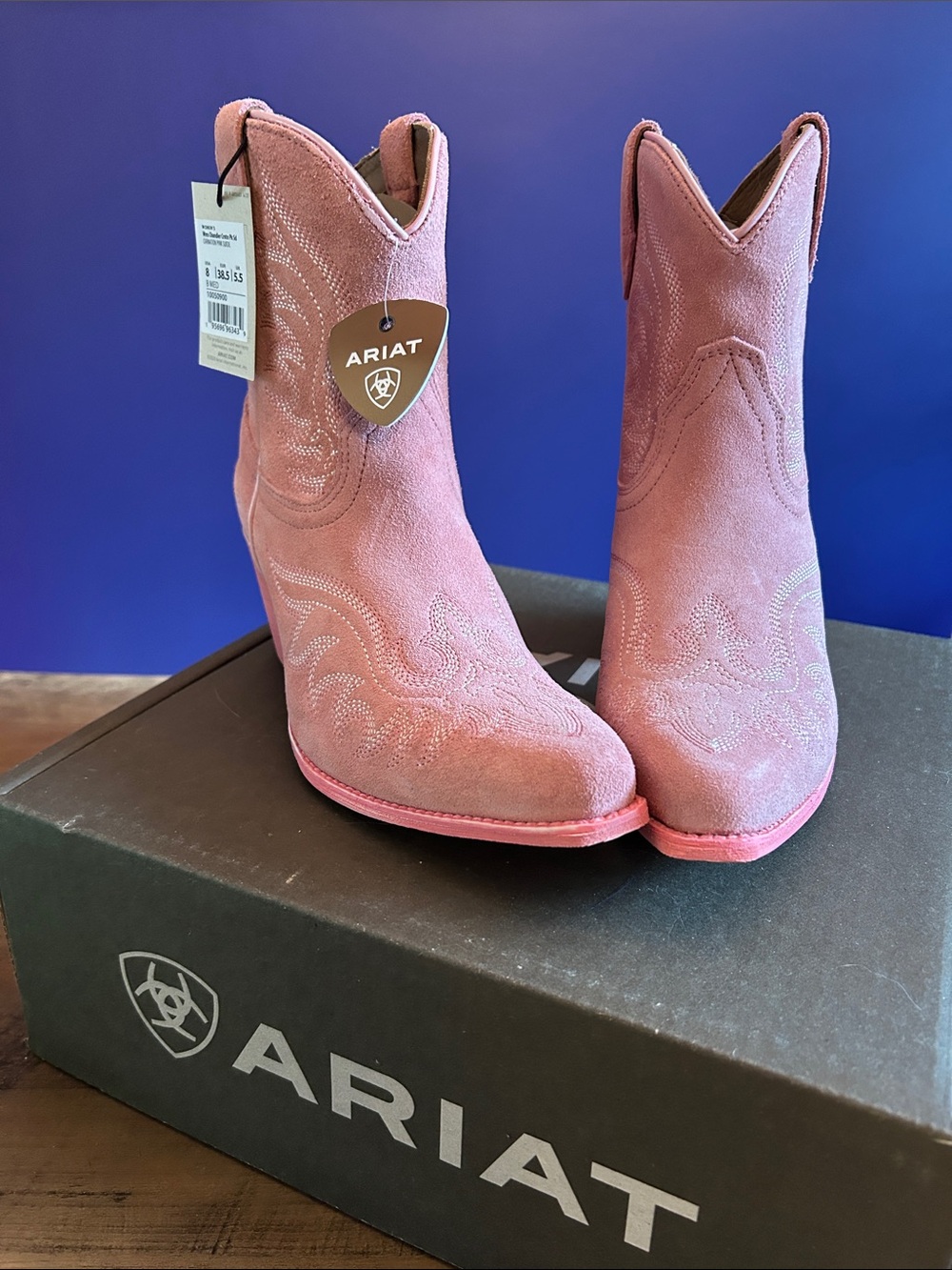 Ariat Chandler Pink Suede Western Boots
